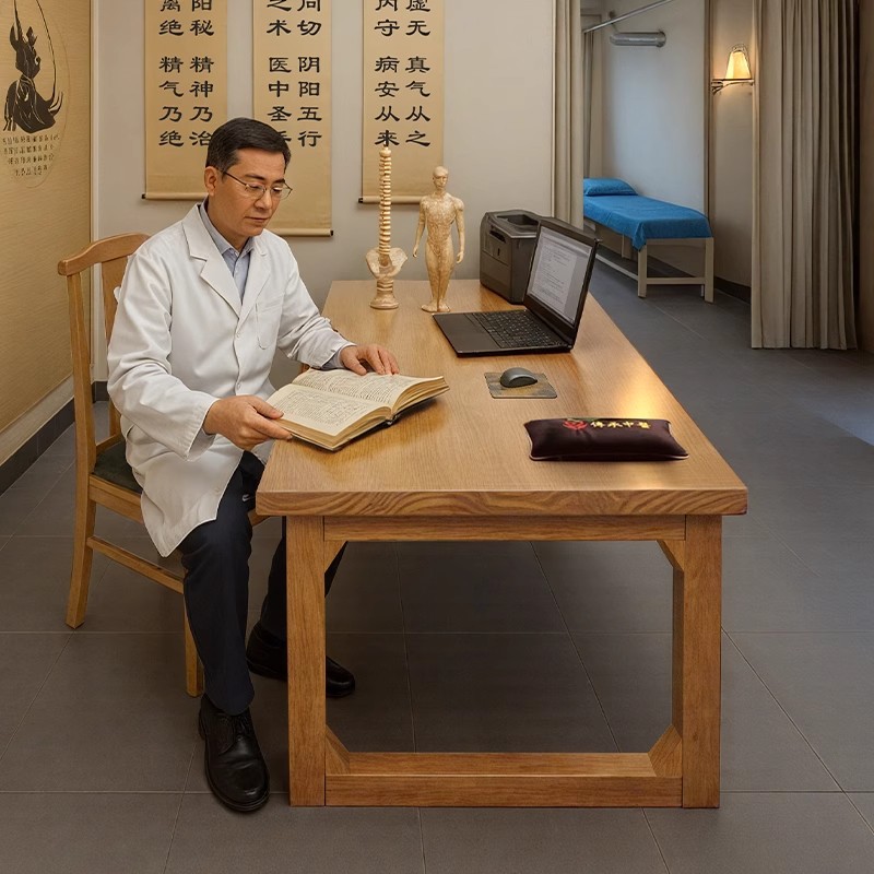 Nueva mesa de consulta de medicina china de estilo chino, mesa de diagnóstico y tratamiento de madera maciza, mesa de consulta de sala de medicina china, mesa de computadora de oficina del médico, mesa de consulta de medicina china