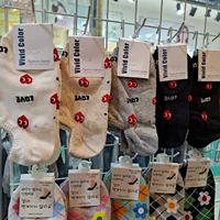 Южная Корея Носки Dongdaemun, женские яркие весенние невидимые носки, японские красные силиконовые носки-лодочки, женские носки Love