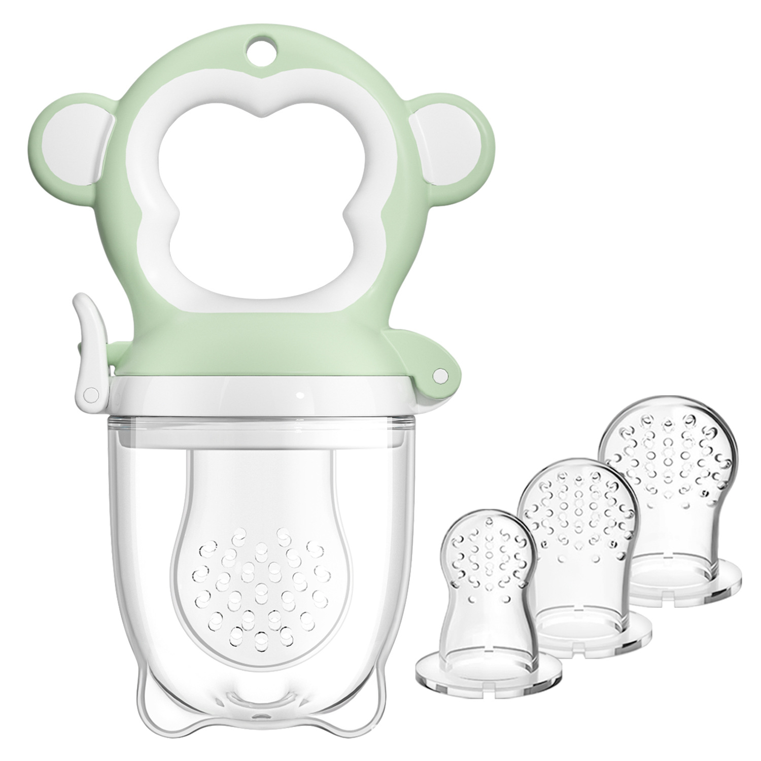 Mordedor de Frutas para Bebés, Juguete de Dentición de Frutas y Verduras, Chupete Mordedor para Bebés, Herramienta para Comer Puré de Frutas.