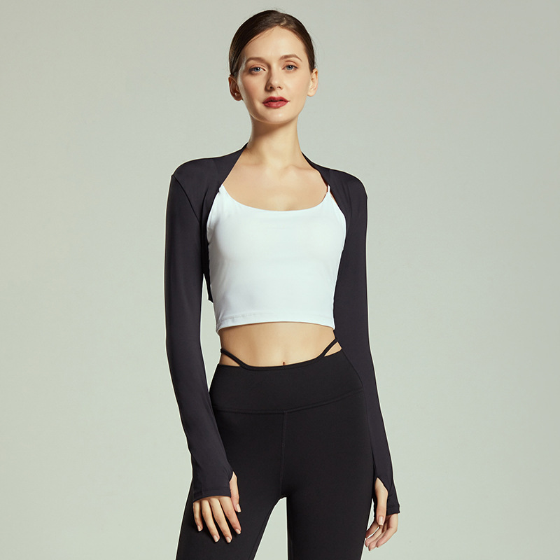 Kendou Outdoor Sports Shawl Ballet Fitness Top Quick-Dry Short Cardigan Long-Sleeve Vest Jacket Kendou Outdoor Sports Shawl Ballet Fitness Top Quick-Dry Short Cardigan Long-Sleeve Vest Jacket
