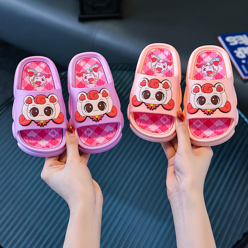 愛の愛のかわいい子供用スリッパ女の子のためのかわいい入浴夏多用途スーパーソフト滑り止め浴室漫画プリンセススリッパ|undefined