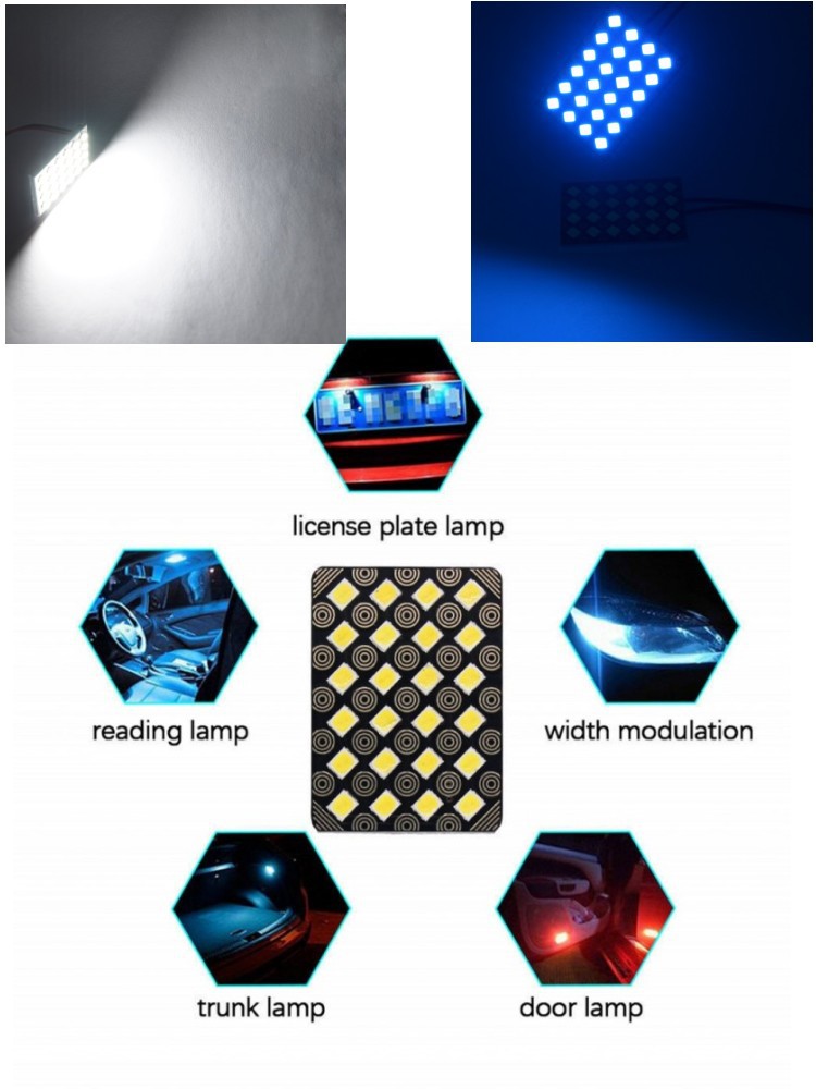Car LED flat reading light 2835 24SMD super bright 24 light room light high-grade 24V car truck light board