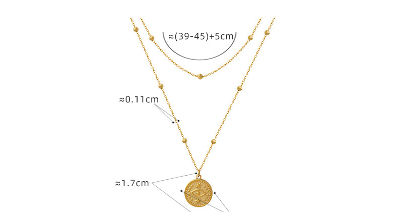 Retro Eye Titanium Steel Plating Layered Necklaces