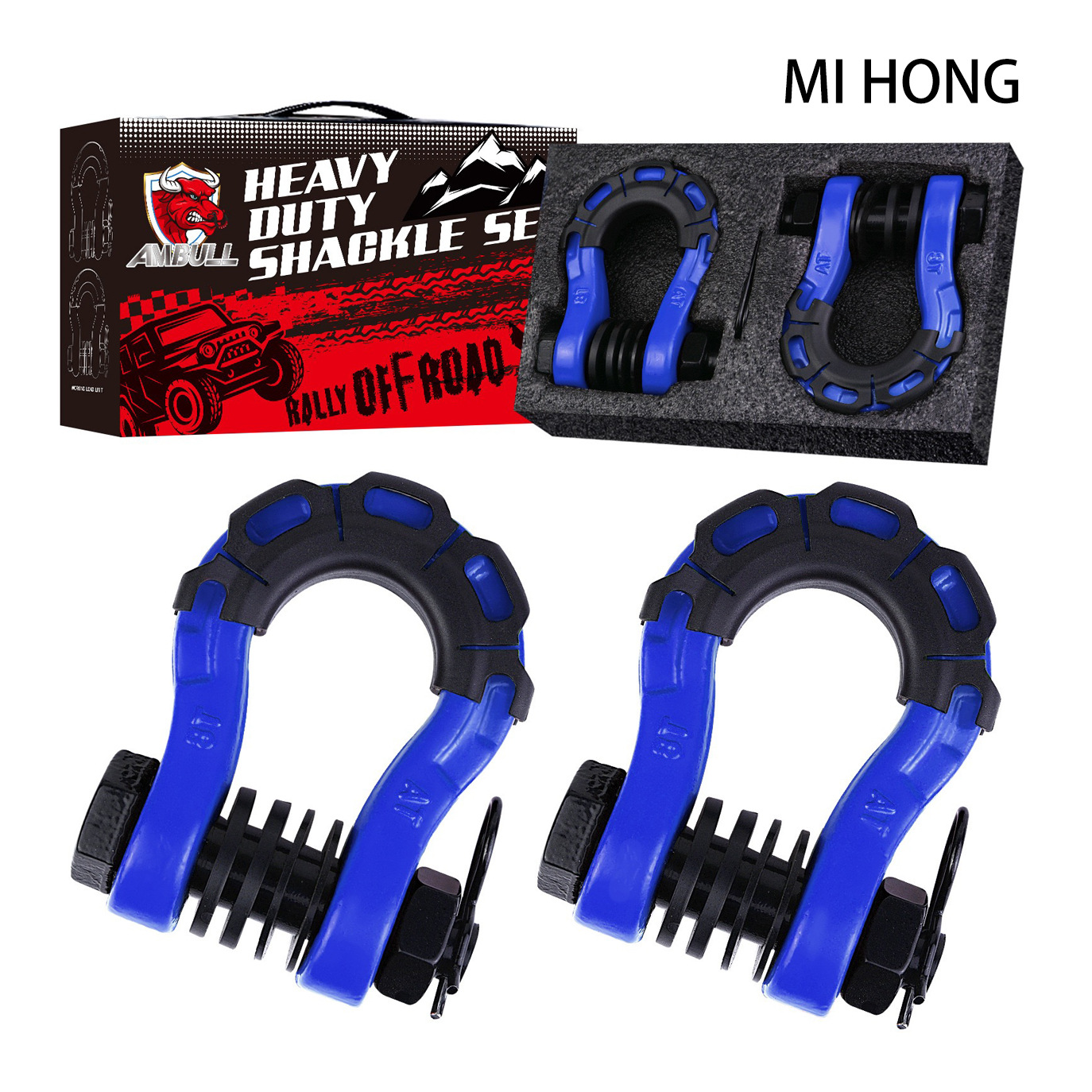 Manufacturer's Ready Stock Cross-Border Supply of 8t High-Strength Special-Shaped Forged Off-Road Vehicle Trailer Shackle Spray Plastic 3/4U-Shaped Hook