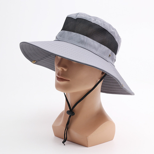 Gaiemei Fisherman Hat for Men, Hiking Outdoor Fishing Sunshade Mesh Eye Breathing Denim Sun Hat, Spring and Summer