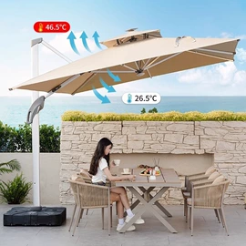 户外伞;阳篷、雨篷;户外实木桌椅