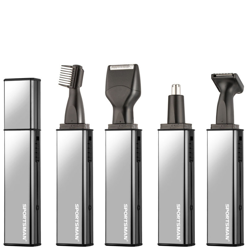Tubo de aluminio metálico transfronterizo cortador de pelo de nariz eléctrico pintura para hornear recargable multifuncional reparador de pelo de afeitado de nariz dos en uno image 25