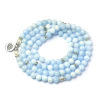 Organic bracelet natural stone, blue rosary for yoga, accessory, 108 beads, 8mm, wholesale