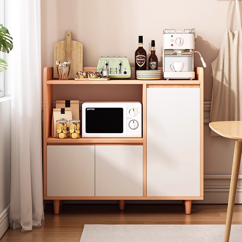 Solid Wood Sideboard Cabinet Tea Cabinet Living Room Wall Side Storage Cabinet Storage Storage Cabinet Household Kitchen Cupboard Dining Cabinet