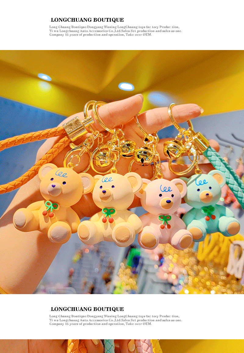 1 Piece Cartoon Style Cute Bear Resin Unisex Bag Pendant Keychain display picture 1