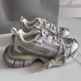 【巴家同款】巴黎3xl老爹鞋男2025春新款百搭做旧厚底增高休闲鞋