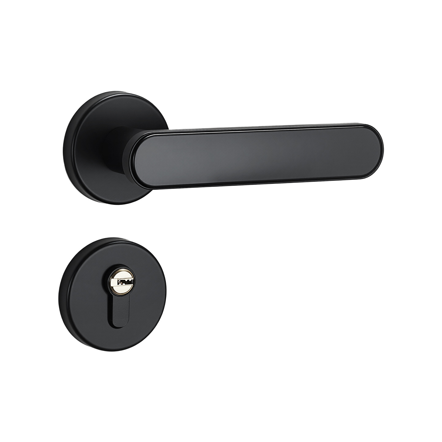 Cerradura de la puerta de aluminio espacial cerradura de la puerta interior dormitorio negro split cerradura de la manija cerradura de la puerta dividida de arena negro