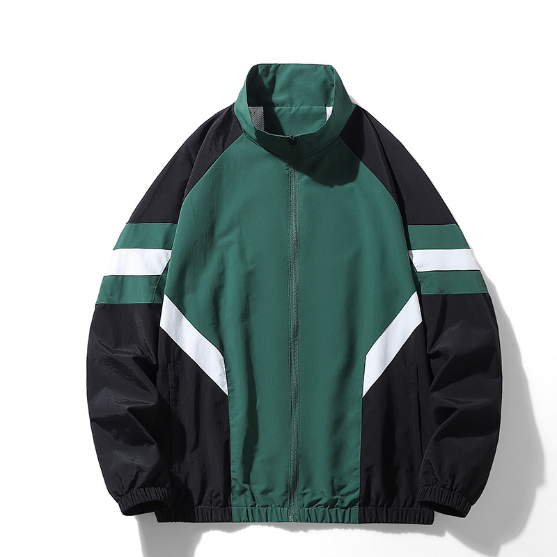 Spring and Autumn Jackets for Men, Workwear, Youth Sports Tops, Jackets, Casual Color-Blocked Men's Clothing, Versatile, Breathable and Comfortable