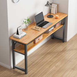 书桌简易双人长条桌靠墙窄条桌学生家用长方形工作台办公电脑桌子