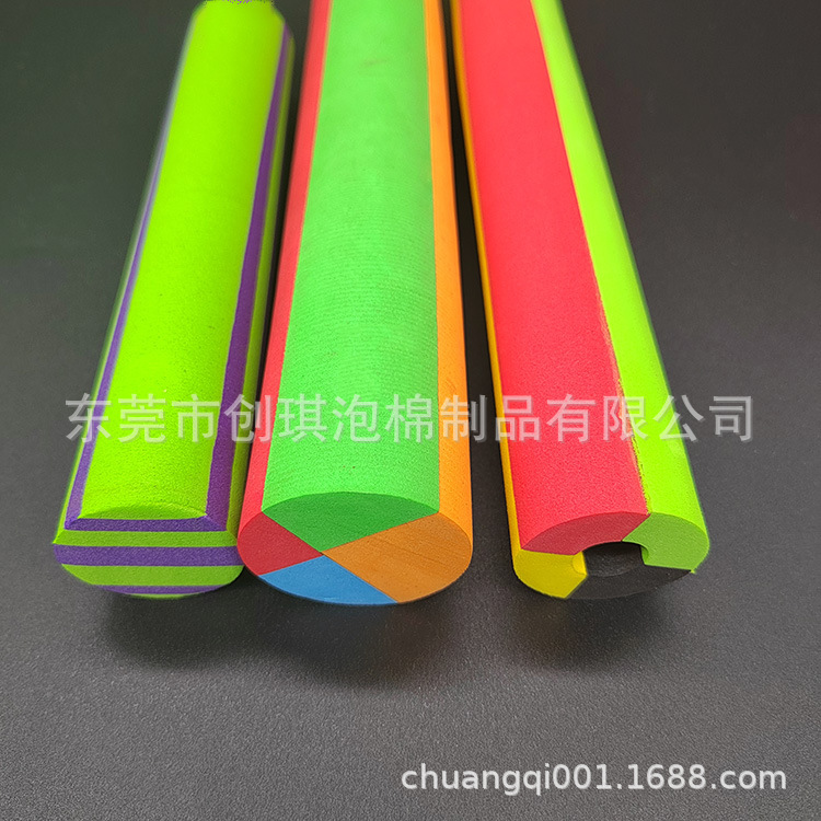 多层彩色EVA泡沫棒聚乙烯海绵管25度60度高弹瑜伽按摩棒工厂批发
