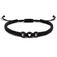 Трансграничный европейский и американский черный браслет Love 26 с буквами Ручная веревка ручной работы День памяти Подарок на День Святого Валентина Ручные украшения