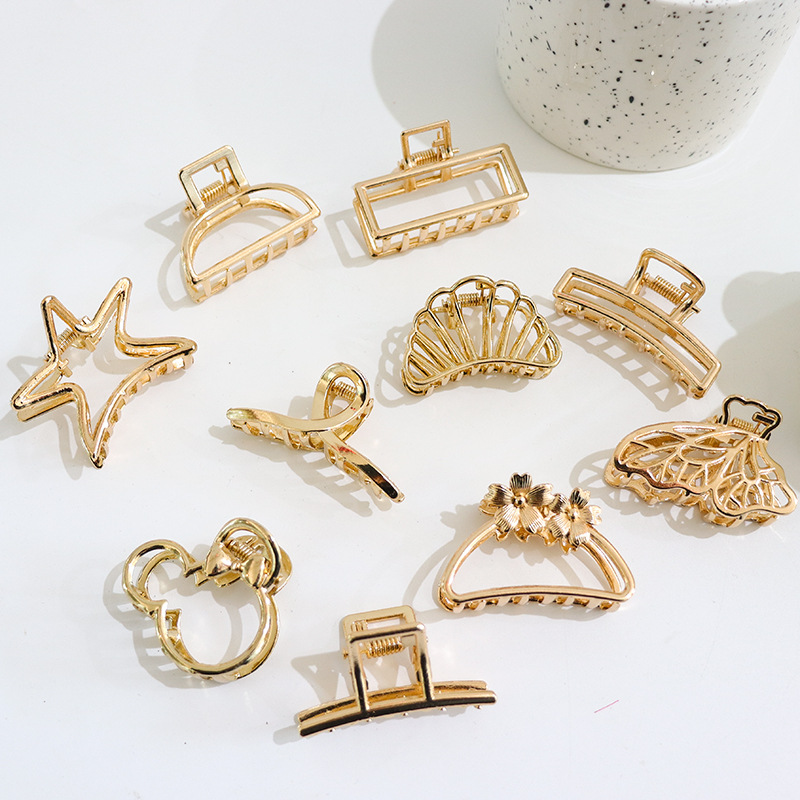 Metal Shark Clip small size Grab Clip Girl's Hairpin Bath Hair Grab South Korea Cyber Celebrity Hair Clip Back of Head Clip Headwear
