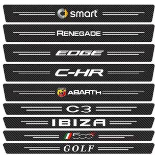 Cross-Border Carbon Fiber Leather Car Welcome Pedal Threshold Strip Anti-Stepping Sticker Anti-Scratch Door Pedal Protection Strip