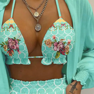 product - wholesale Printed Sexy Beachwear Swimsuit Three-Piece Suit Women - 7