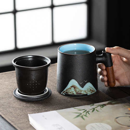 Guochao Landscape Office Cup Cultural and Creative Kung Fu Tea Set Graduation Father's Day Dragon Boat Festival Souvenir for Parents and Teachers