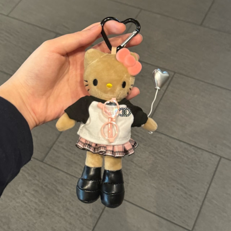 秋冬可爱长腿kitty毛绒挂件裙子换装娃衣ins风玩偶挂饰背包钥匙扣|undefined
