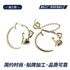 Fashionable design golden earrings, silver 925 sample, simple and elegant design