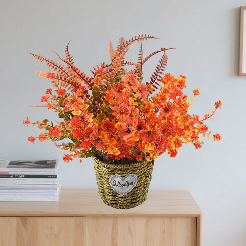 跨境仿真人造绿植仿真花塑料波斯草尤加利家居婚庆户外阳台假花