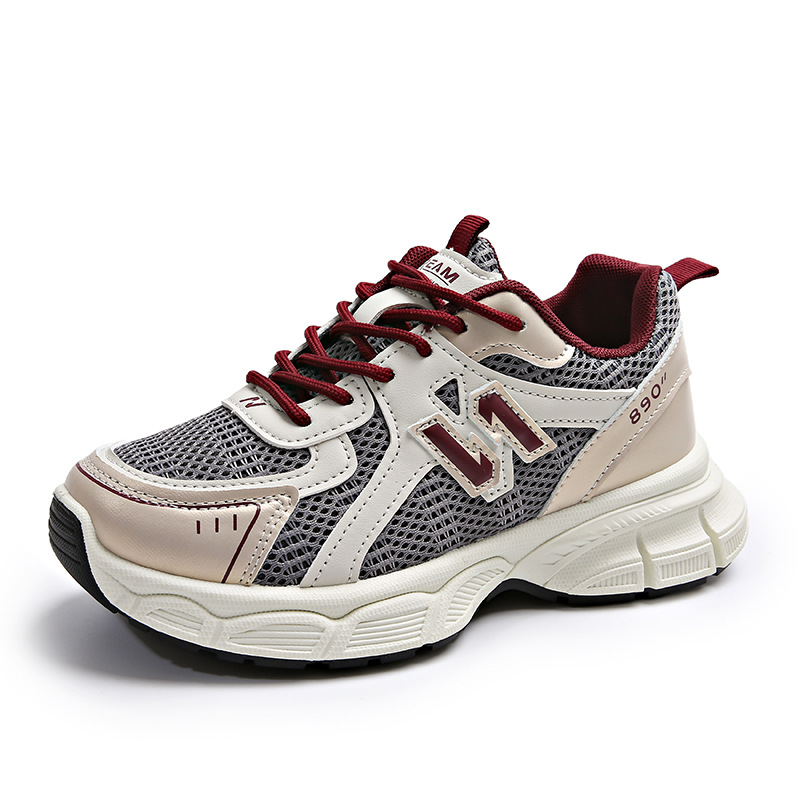 Muffin mesh grueso fondo alto pequeño zapato padre mujer 2025 nuevo invierno retro zapatillas deportivas casuales ligeras