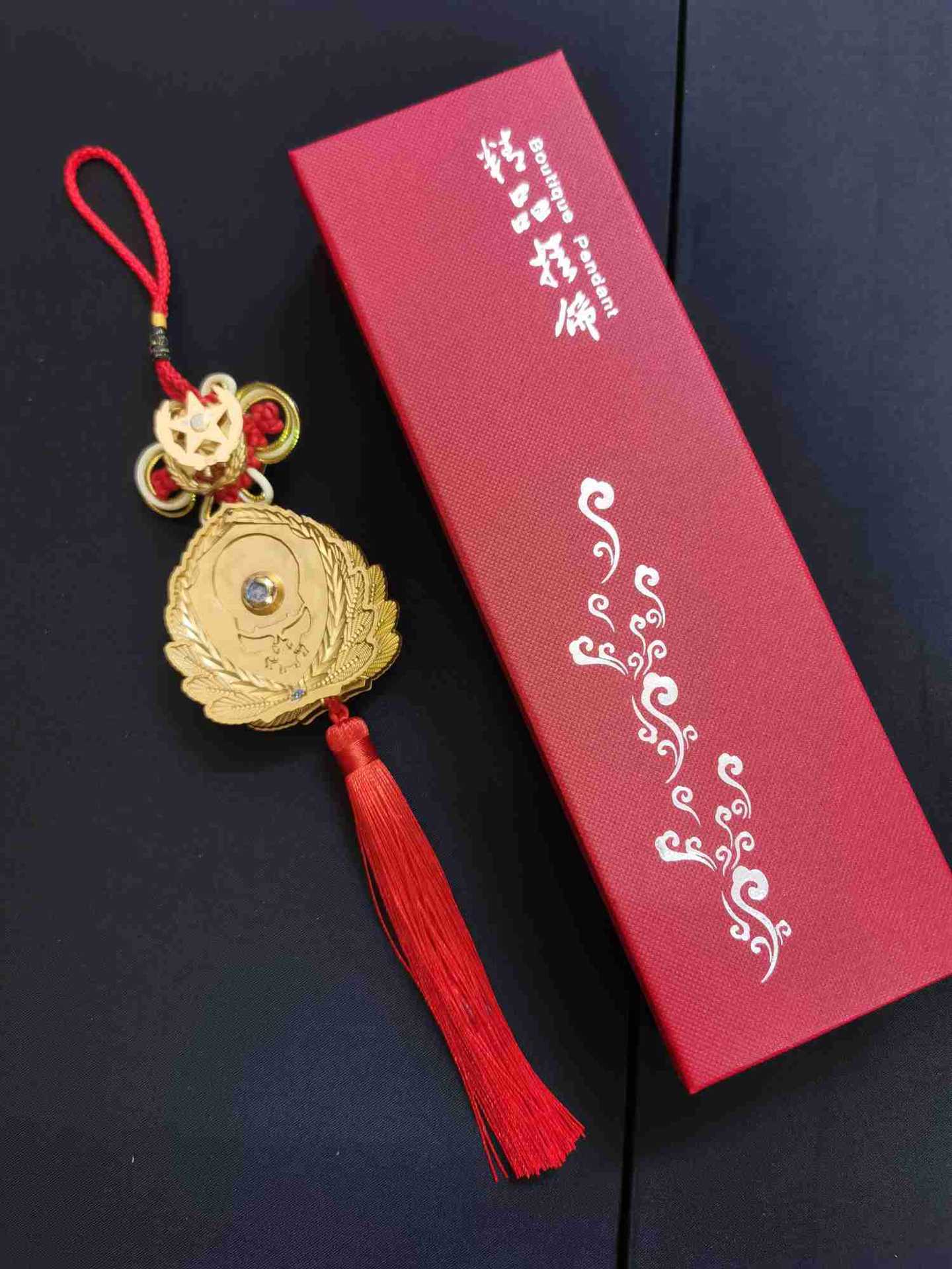 Car pendant patriotic five-pointed star red flag car rearview mirror decoration pendant Chinese heart soldier male car pendant