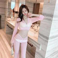 2022 new style front and rear split flared pants suit nightclub sexy uniform suit sauna technician work uniform