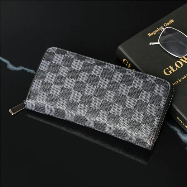 New Large Capacity Plaid Long Wallet Korean Men's Bag Multi-Card Wallet Coin Wallet Casual Fashion Mobile Phone Bag