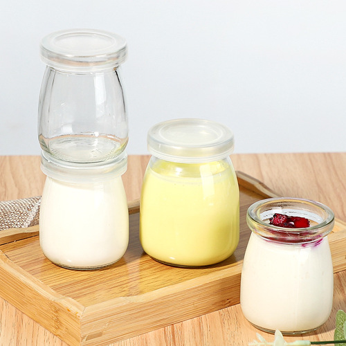 Pudding Bottle Glass Yogurt Cup Baking Mold Pudding Cup Jelly Cup Covered Jam Bottle Logo Printable