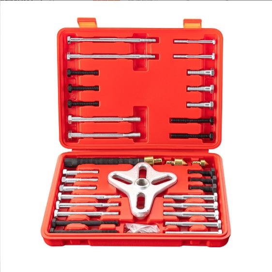 Venta directa de fábrica de 46 piezas de PC, desmontador de volante, reparación de automóviles, herramienta de mantenimiento de automóviles, herramienta de extracción de código de equilibrio