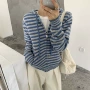 撞色新款条纹秋冬毛衣