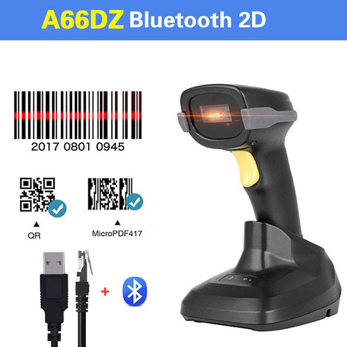 Factory A60DZ Wireless Barcode Scanner, Bluetooth 1D/2D QR Code Reader, Logistics & Delivery Self-Sensing Scanner