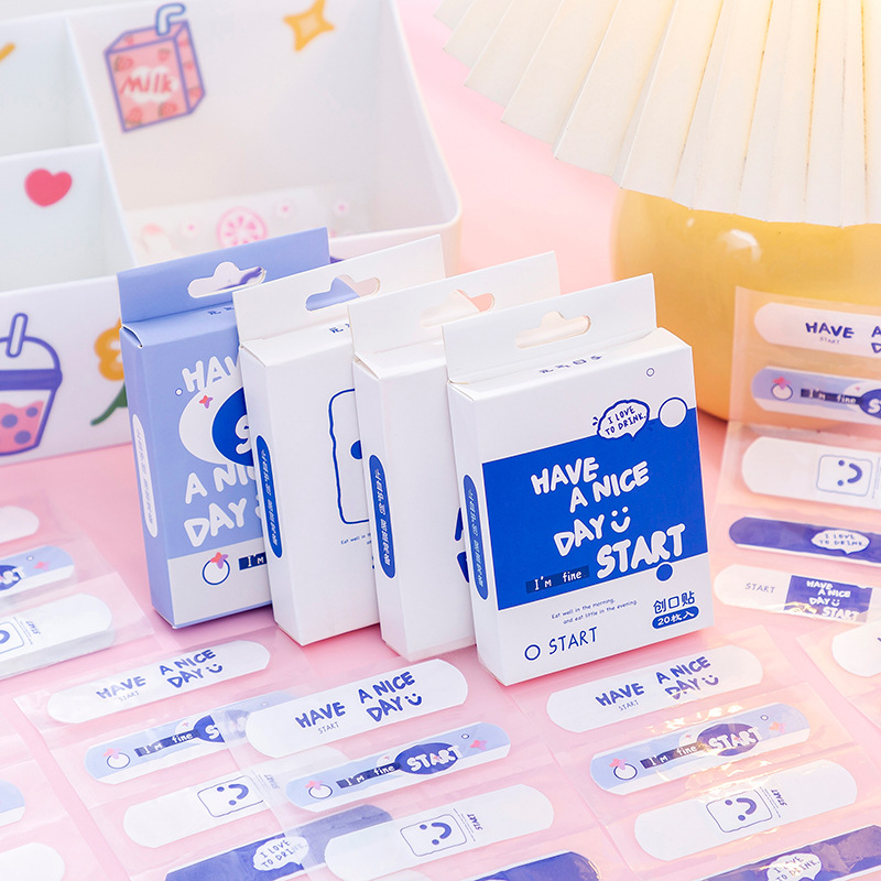 Día vigoroso dibujos animados animal curita estudiante lindo Q versión pegatinas decorativas PE belleza pegatinas OK estiramiento 20 piezas en caja