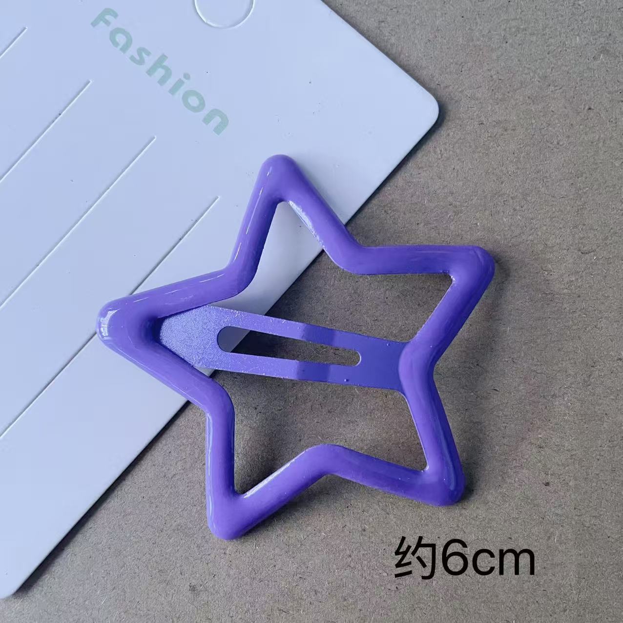 6CM Large Dopamine Candy Color Star Hair Clip Girls Side Bangs Hairpin BB Clip Teen Cute Clip