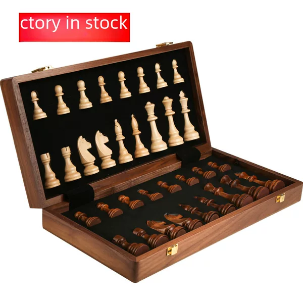 Chess Solid Wood High-End Set Large Kidsren's Wooden Foldableing Chess Board Chess Competition Special Chess