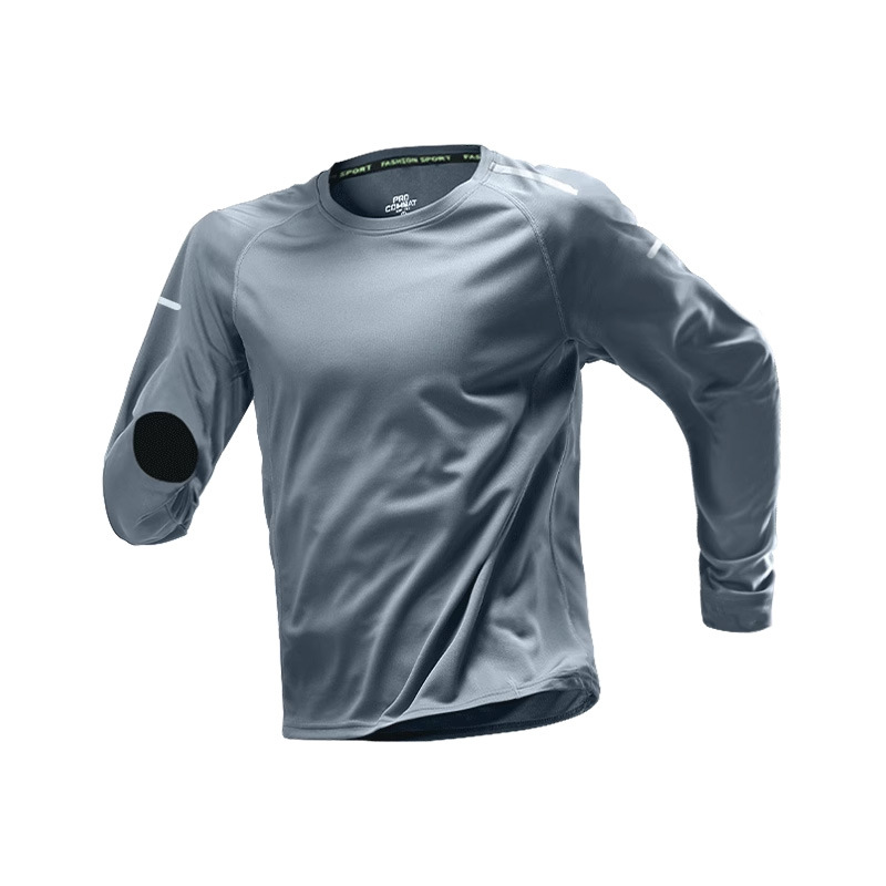 Correr ropa de secado rápido camiseta de manga larga para hombres primavera baloncesto entrenamiento fitness correr por la mañana deportes ciclismo montañismo ropa top