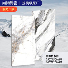 奢石600x1200至尊白瓷砖亮面大理石地砖750x1500客厅别墅工程瓷砖
