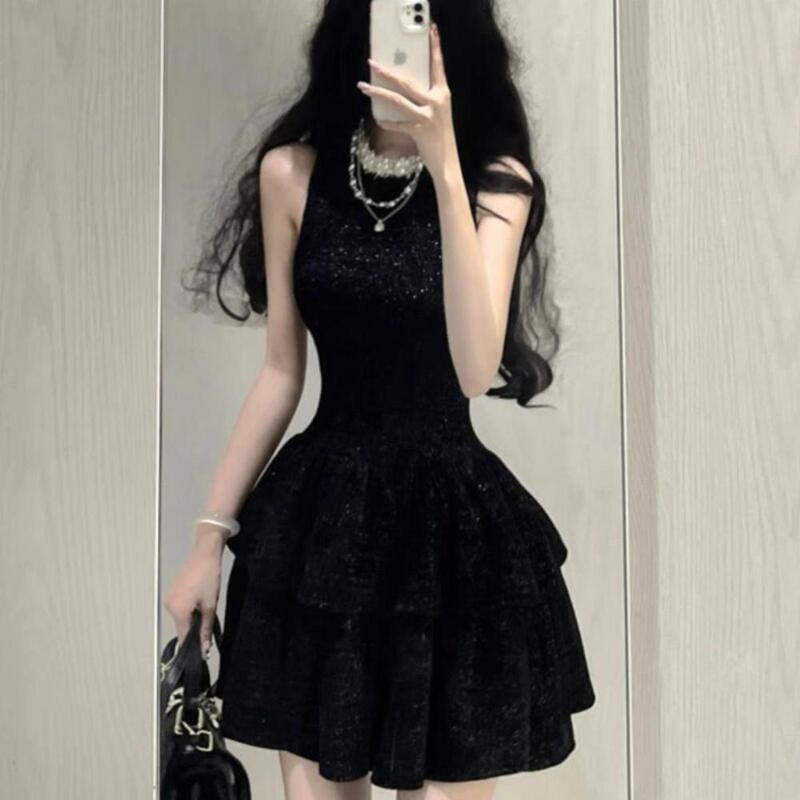 French-Style Sleeveless Dress with a Rich Girl Vibe, Casual New Style Birthday Dress, Hepburn-Style Elegant Little Black Dress French-Style Sleeveless Dress with a Rich Girl Vibe, Casual New Style Birthday Dress, Hepburn-Style Elegant Little Black Dress