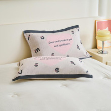 南通家纺a类母婴级全棉多层纱提花枕巾纯棉夹棉枕头巾一对