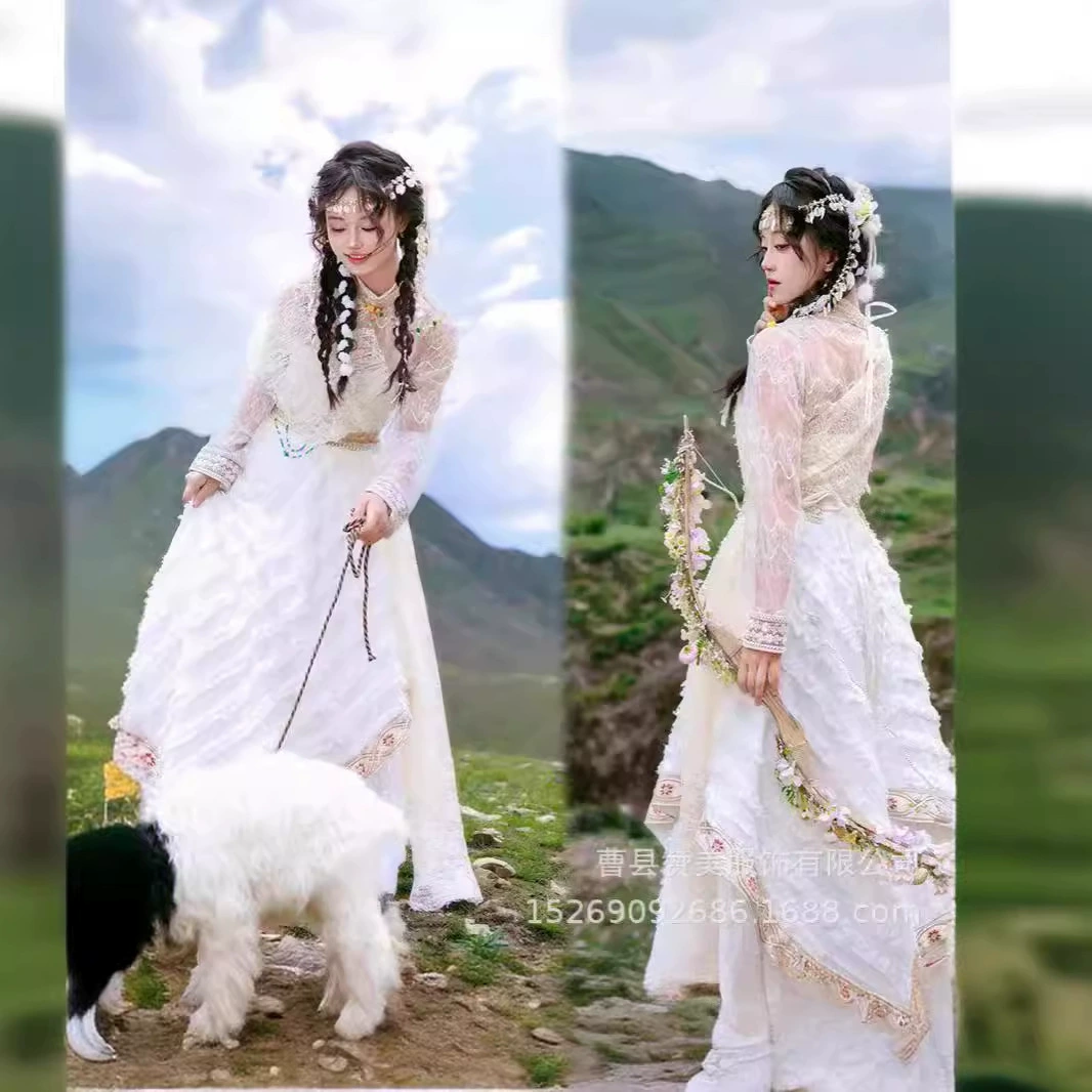 Новая фотостудия Лицзян Тибетская Лхасская туристическая съемка Летняя свежая тибетская одежда