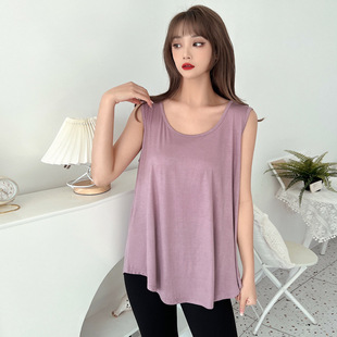 Thin base body-friendly tank top, long T-shirt sleevless, plus size, mid-length