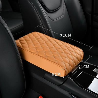 Armrest box pad: Mat Memory Foam Car Storage - brown-ordinary-style