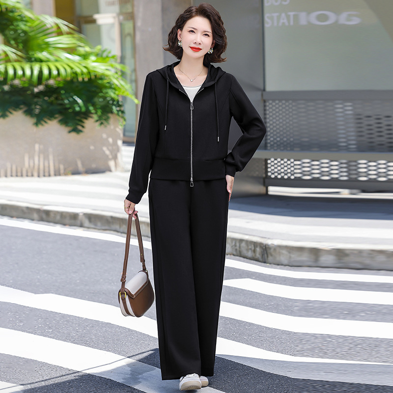 妈妈秋装运动服套装2025新款春秋洋气外套女装休闲两件套遮显瘦|undefined