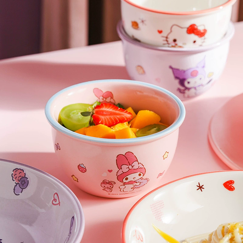 Пищевая ceramic миска для дома для еды, детская симпатичная посуда Hello kitty