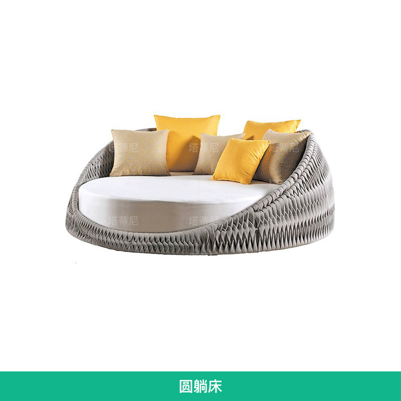 Sofá de ratán para exteriores, para villa, patio, balcón, sala de estar, hotel, muebles de ratán de diseño moderno y sencillo para exteriores