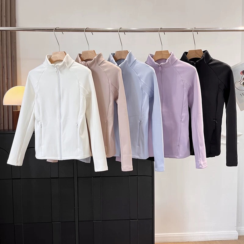 Factory Order! Slim-Fit Warm Fleece Knit Quick-Dry Sports Top Thickened Thermal Windproof Jacket Coat for Women Autumn and Winter