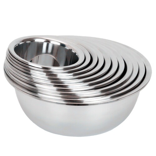 Cross-border exclusive thickened food-grade 201 non-magnetic stainless steel seasoning bowl, household egg whisking and mixing salad bowl